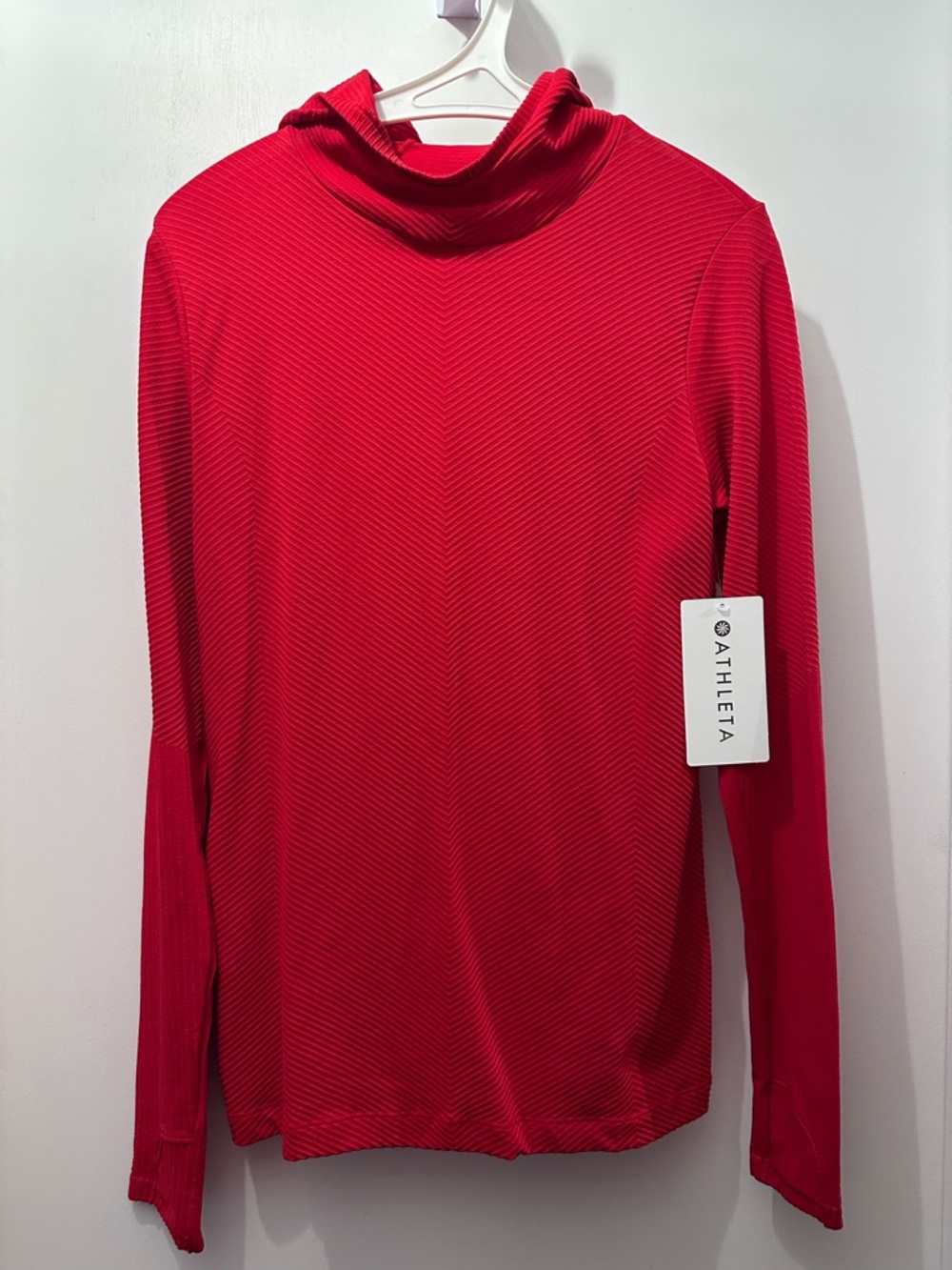 ATHLETA - Flurry Scuba Hoodie - Long Sleeve - Radiant Red - Size Medium - NWT!